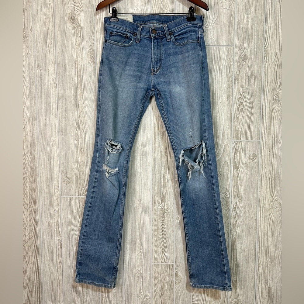 Hollister Distressed Slim Straight Jeans 31x36